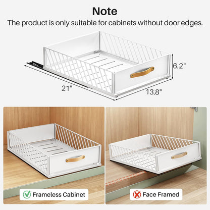 Heavy Duty Sliding Mesh Cabinet Organizer & Pull Out Pantry Drawer