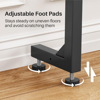 Adjustable Height Narrow Sofa Table with Charging Station & Modular Design