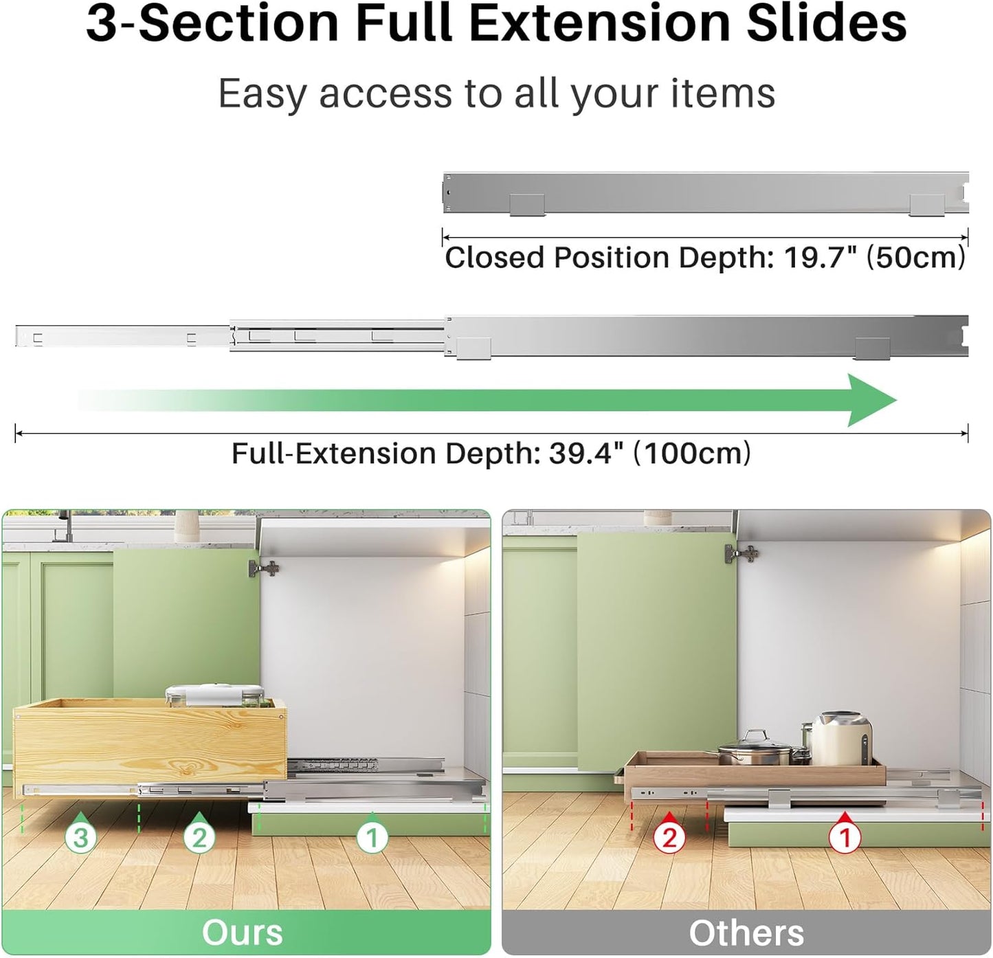 Soft Close Wooden Pull Out Cabinet Organizer & Roll Out Shelf