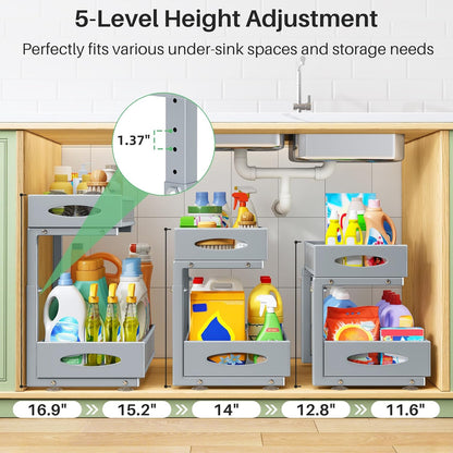 2-Tier Mesh Slide Out Under Sink Organizer & Cabinet Storage