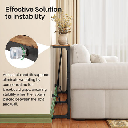 Adjustable Height Narrow Sofa Table with Charging Station & Modular Design
