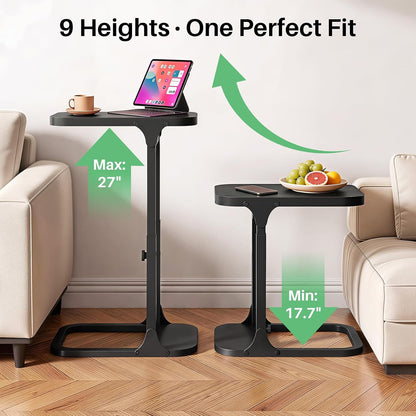 Height Adjustable End Table & Portable TV Tray Desk