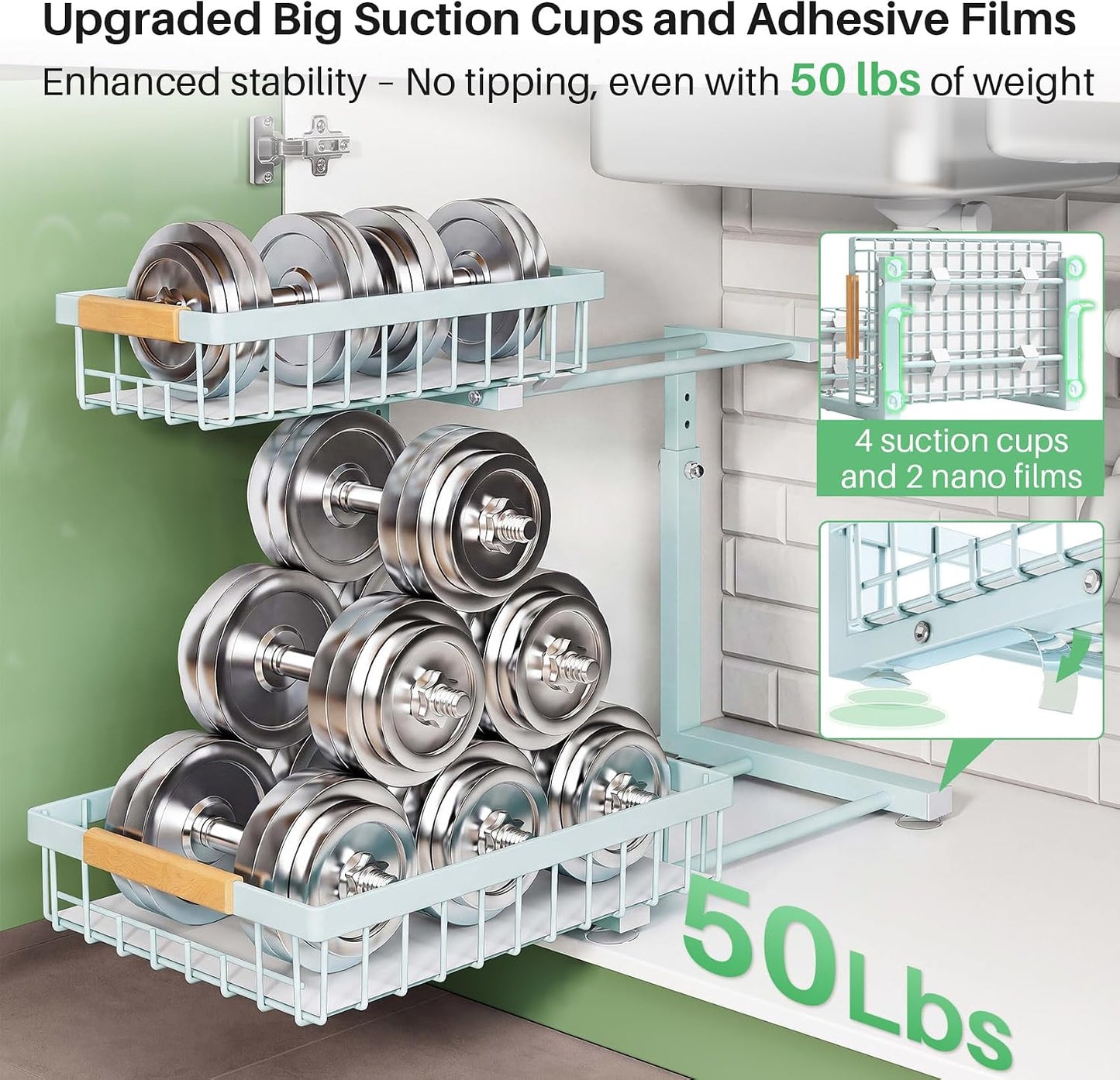 2-Tier Slide Out Under Sink Organizer & Cabinet Storage