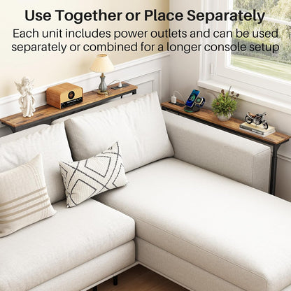 Adjustable Height Behind Couch Table & Narrow Split Console Table
