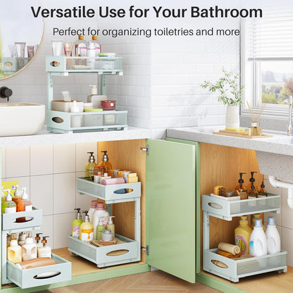2-Tier Mesh Slide Out Under Sink Organizer & Cabinet Storage