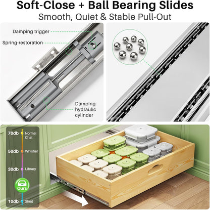 Soft Close Wooden Pull Out Cabinet Organizer & Roll Out Shelf