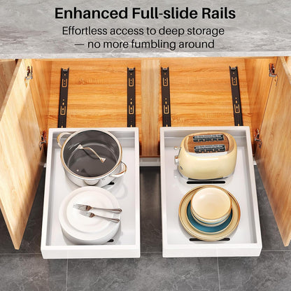 Heavy Duty Full-Extension Slide Out Cabinet Organizer with Nano Adhesive
