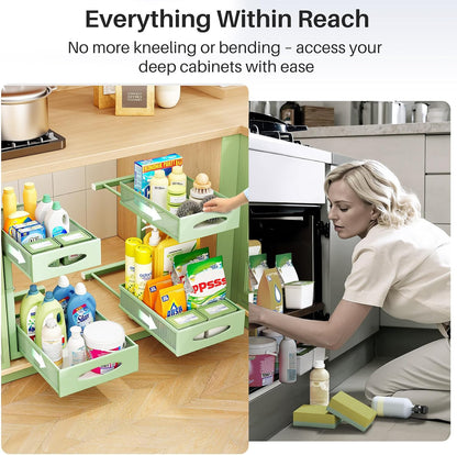 2-Tier Mesh Slide Out Under Sink Organizer & Cabinet Storage