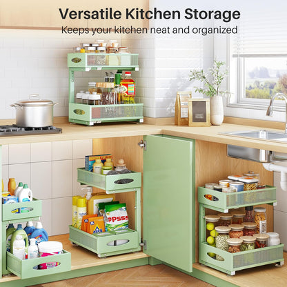 2-Tier Mesh Slide Out Under Sink Organizer & Cabinet Storage