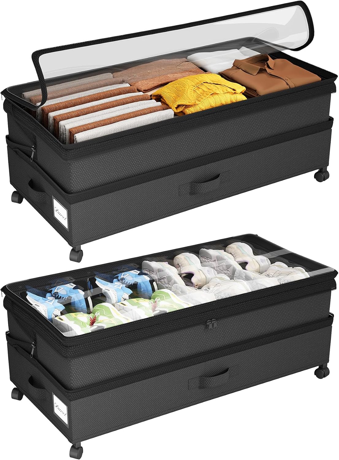 Height-Adjustable Under Bed Storage Containers with Wheels