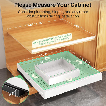 Expandable Slide Out Cabinet Organizer for Framed Cabinets