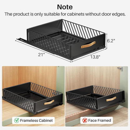 Heavy Duty Sliding Mesh Cabinet Organizer & Pull Out Pantry Drawer