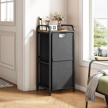 Laundry Hamper Organizer with Storage Shelf & Pull Out Bags