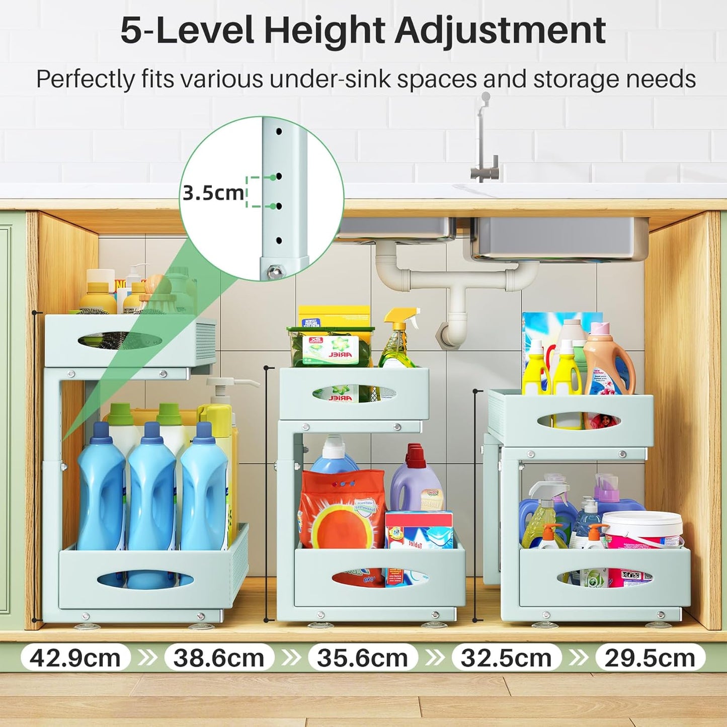 2-Tier Mesh Slide Out Under Sink Organizer & Cabinet Storage