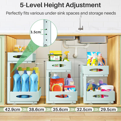 2-Tier Mesh Slide Out Under Sink Organizer & Cabinet Storage