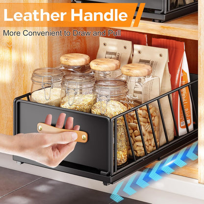 Heavy Duty Sliding Mesh Cabinet Organizer & Pull Out Pantry Drawer