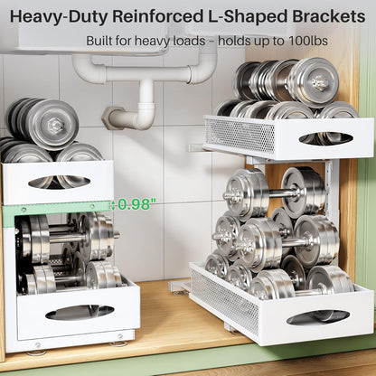 2-Tier Mesh Slide Out Under Sink Organizer & Cabinet Storage