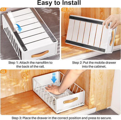 Heavy Duty Sliding Mesh Cabinet Organizer & Pull Out Pantry Drawer