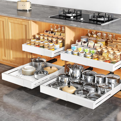 Expandable Slide Out Cabinet Organizer for Framed Cabinets
