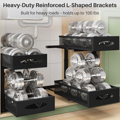 2-Tier Mesh Slide Out Under Sink Organizer & Cabinet Storage