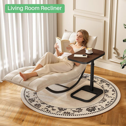 Adjustable Height C-Shaped End Table & Sliding TV Tray Couch Table