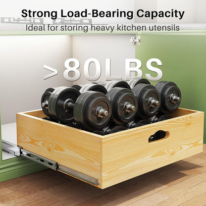 Soft Close Wooden Pull Out Cabinet Organizer & Roll Out Shelf