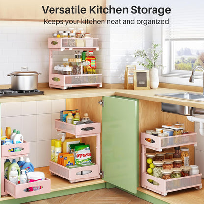 2-Tier Mesh Slide Out Under Sink Organizer & Cabinet Storage