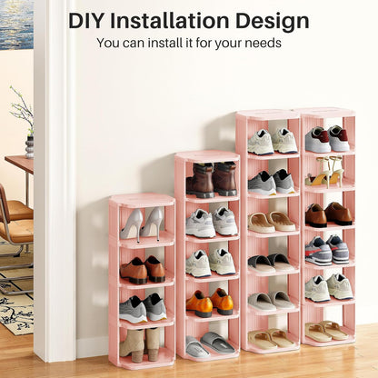 Vertical Stackable Shoe Rack & Narrow Closet Storage Organizer