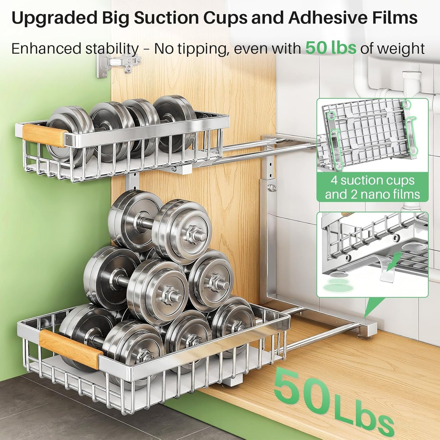2-Tier Slide Out Under Sink Organizer & Cabinet Storage
