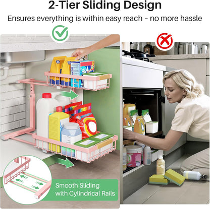 2-Tier Slide Out Under Sink Organizer & Cabinet Storage