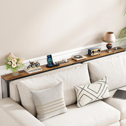 Adjustable Height Narrow Sofa Table with Charging Station & Modular Design