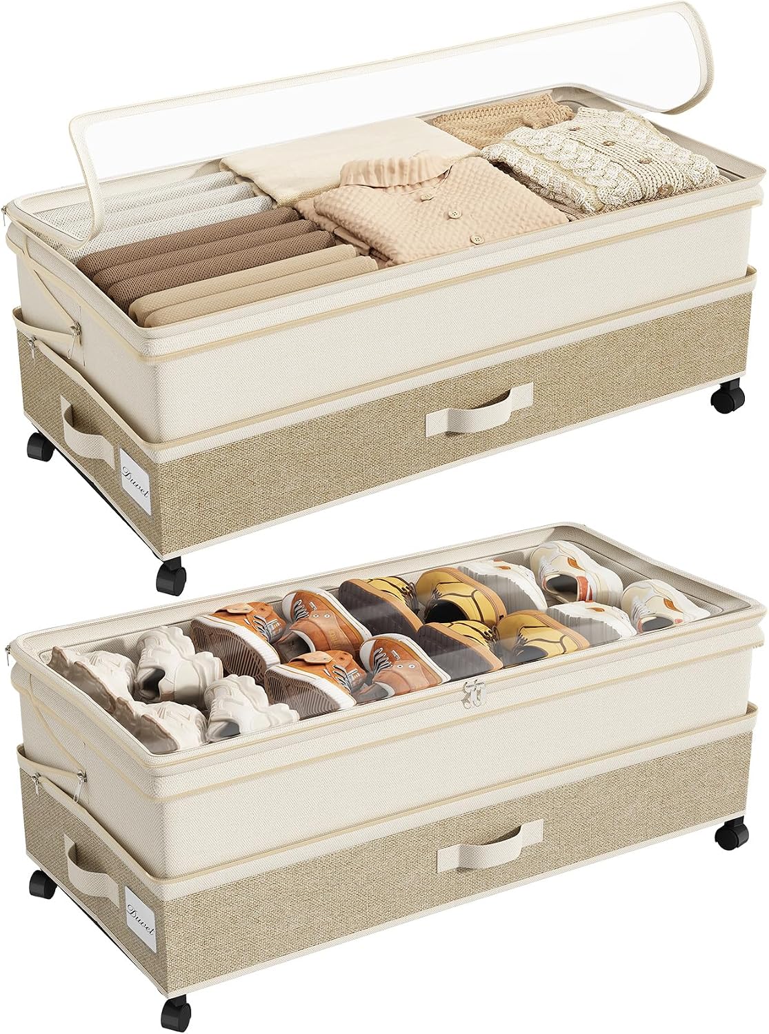 Height-Adjustable Under Bed Storage Containers with Wheels