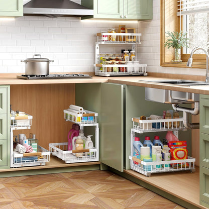 2-Tier Slide Out Under Sink Organizer & Cabinet Storage
