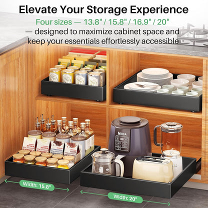 Heavy Duty Full-Extension Slide Out Cabinet Organizer with Nano Adhesive