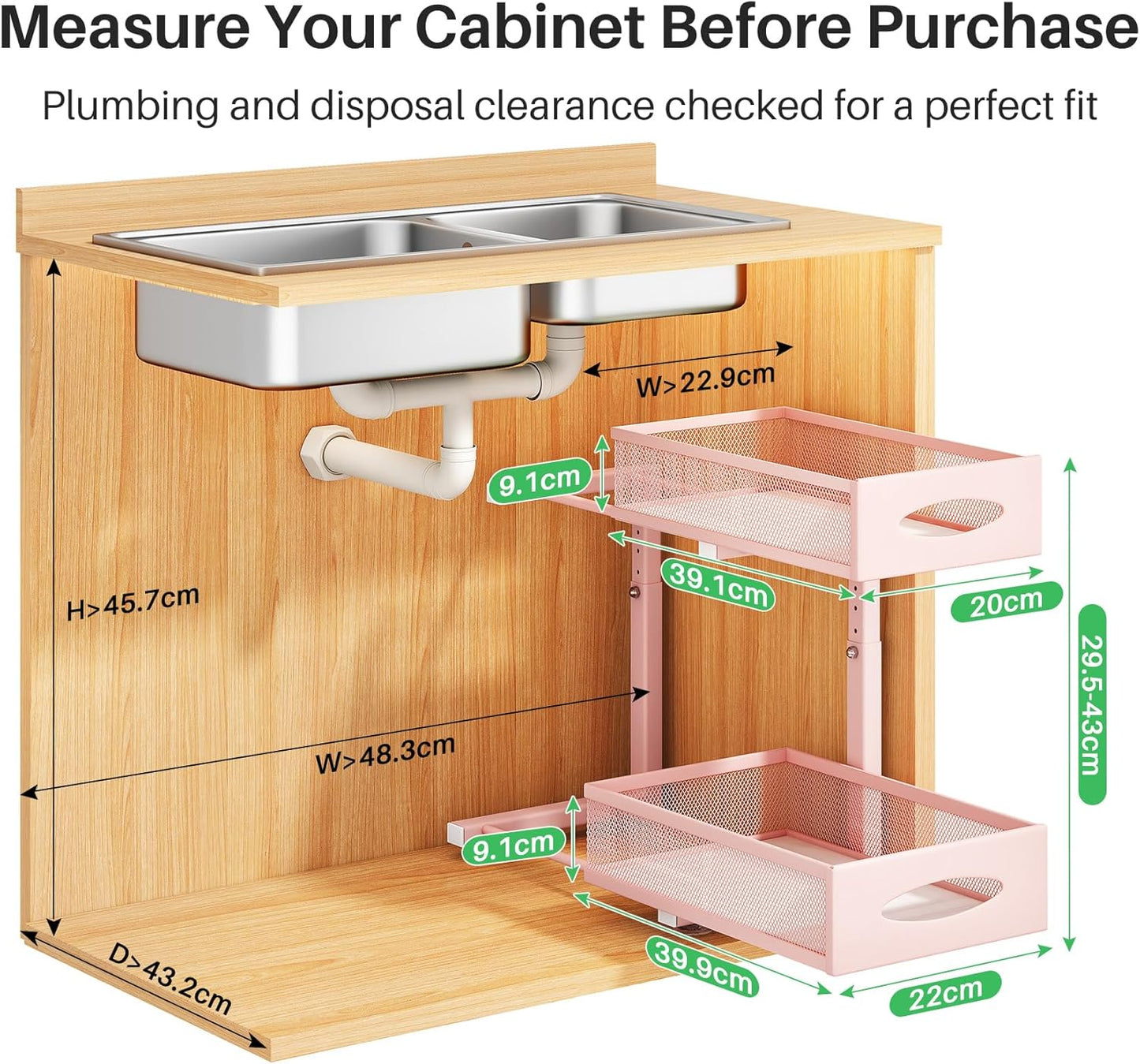 2-Tier Mesh Slide Out Under Sink Organizer & Cabinet Storage