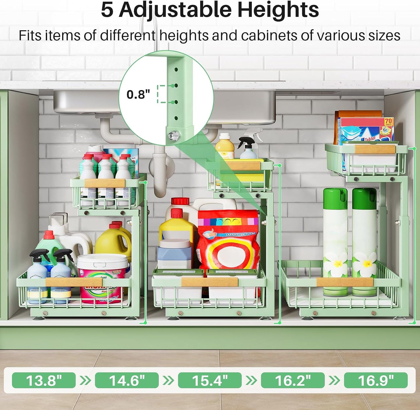2-Tier Slide Out Under Sink Organizer & Cabinet Storage