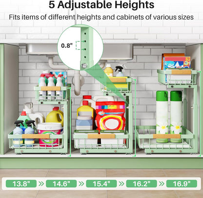 2-Tier Slide Out Under Sink Organizer & Cabinet Storage