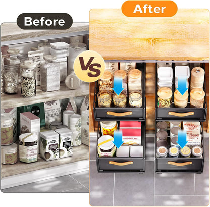 Heavy Duty Sliding Mesh Cabinet Organizer & Pull Out Pantry Drawer