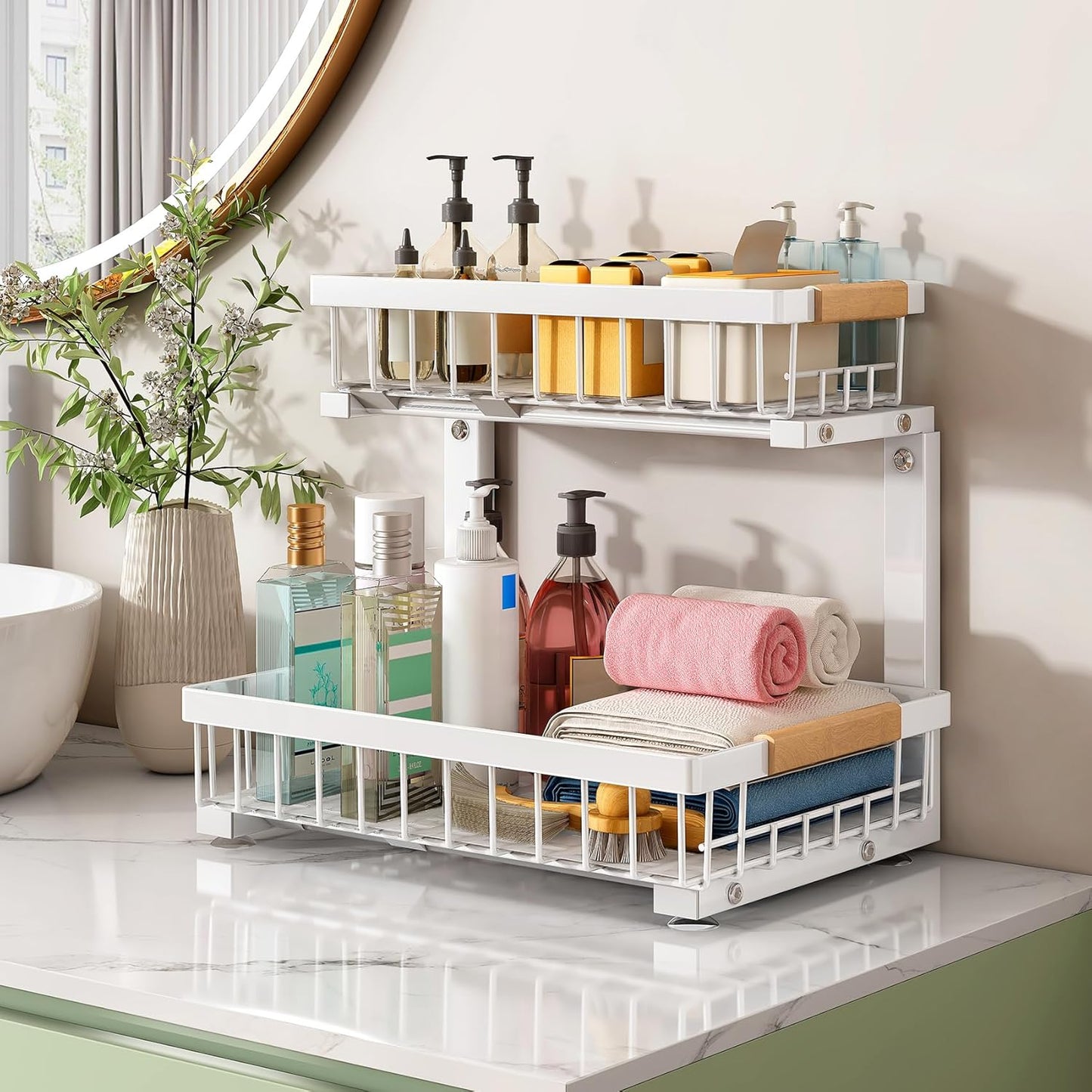 2-Tier Slide Out Under Sink Organizer & Cabinet Storage