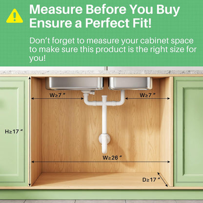 3-Tier Height Adjustable Slide Out Under Sink Organizer & Cabinet Storage
