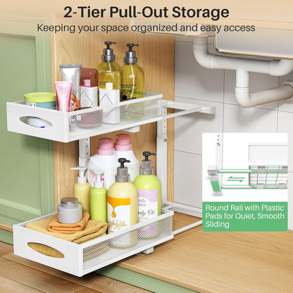 2-Tier Mesh Slide Out Under Sink Organizer & Cabinet Storage