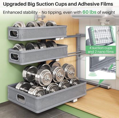3-Tier Height Adjustable Slide Out Under Sink Organizer & Cabinet Storage