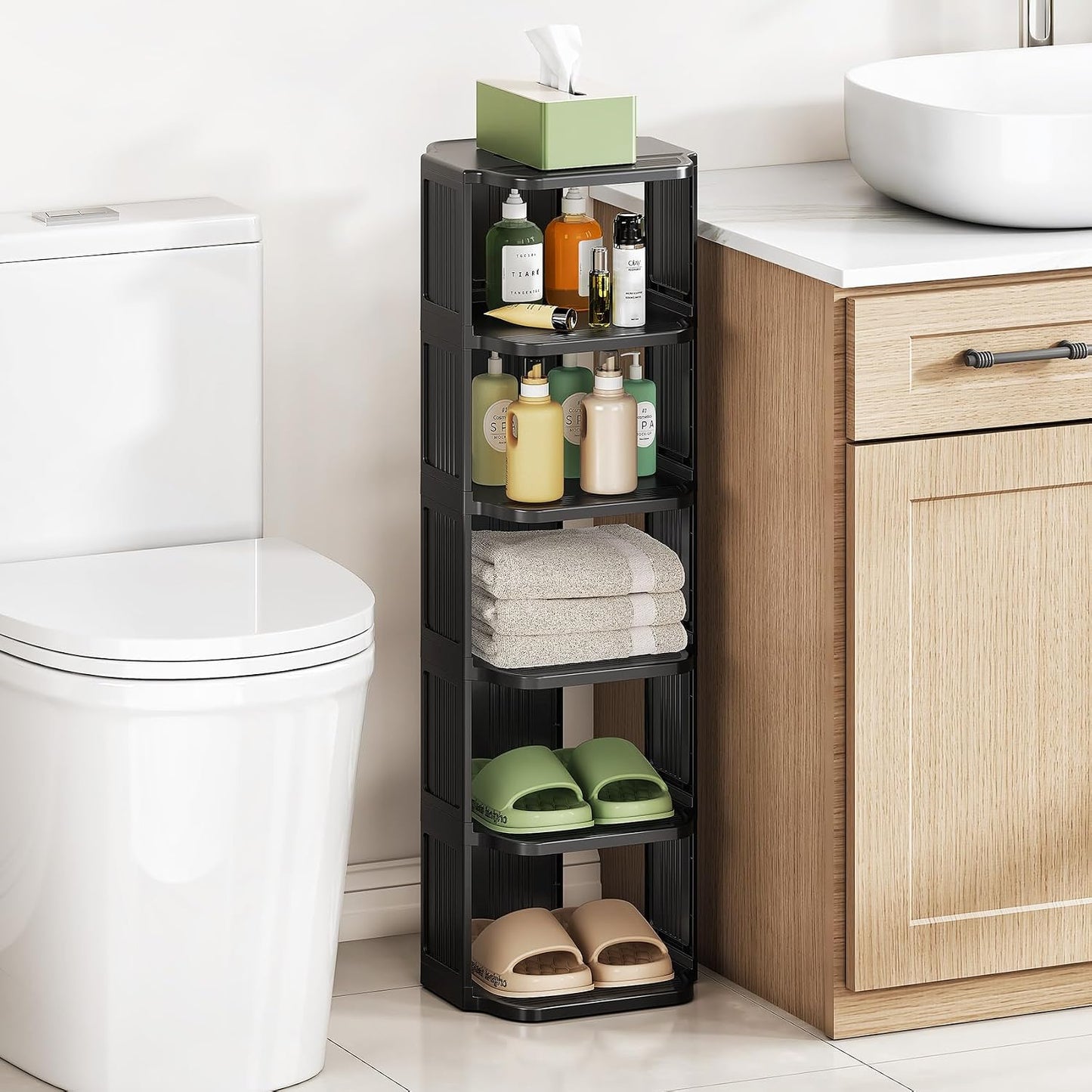 Vertical Stackable Shoe Rack & Narrow Closet Storage Organizer