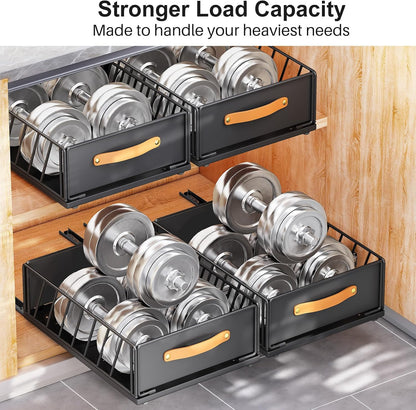Heavy Duty Sliding Mesh Cabinet Organizer & Pull Out Pantry Drawer