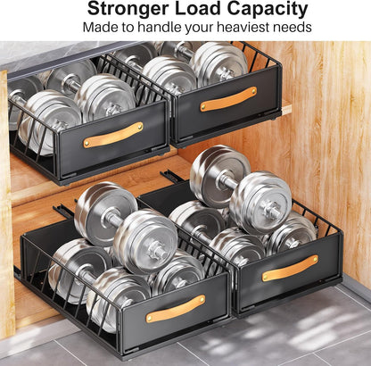 Heavy Duty Sliding Mesh Cabinet Organizer & Pull Out Pantry Drawer