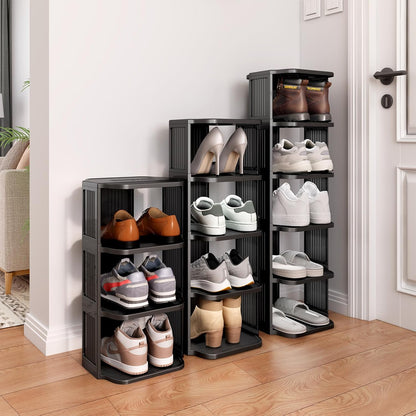 Vertical Stackable Shoe Rack & Narrow Closet Storage Organizer