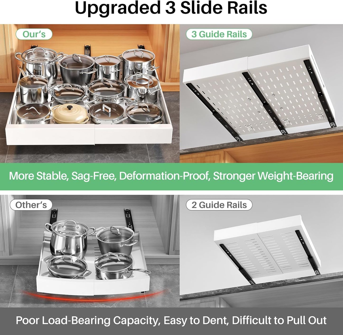 Expandable Slide Out Cabinet Organizer for Framed Cabinets