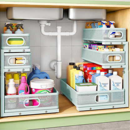 3-Tier Height Adjustable Slide Out Under Sink Organizer & Cabinet Storage