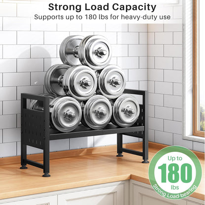 Expandable 2-Tier Microwave Stand & Heavy Duty Countertop Storage Rack