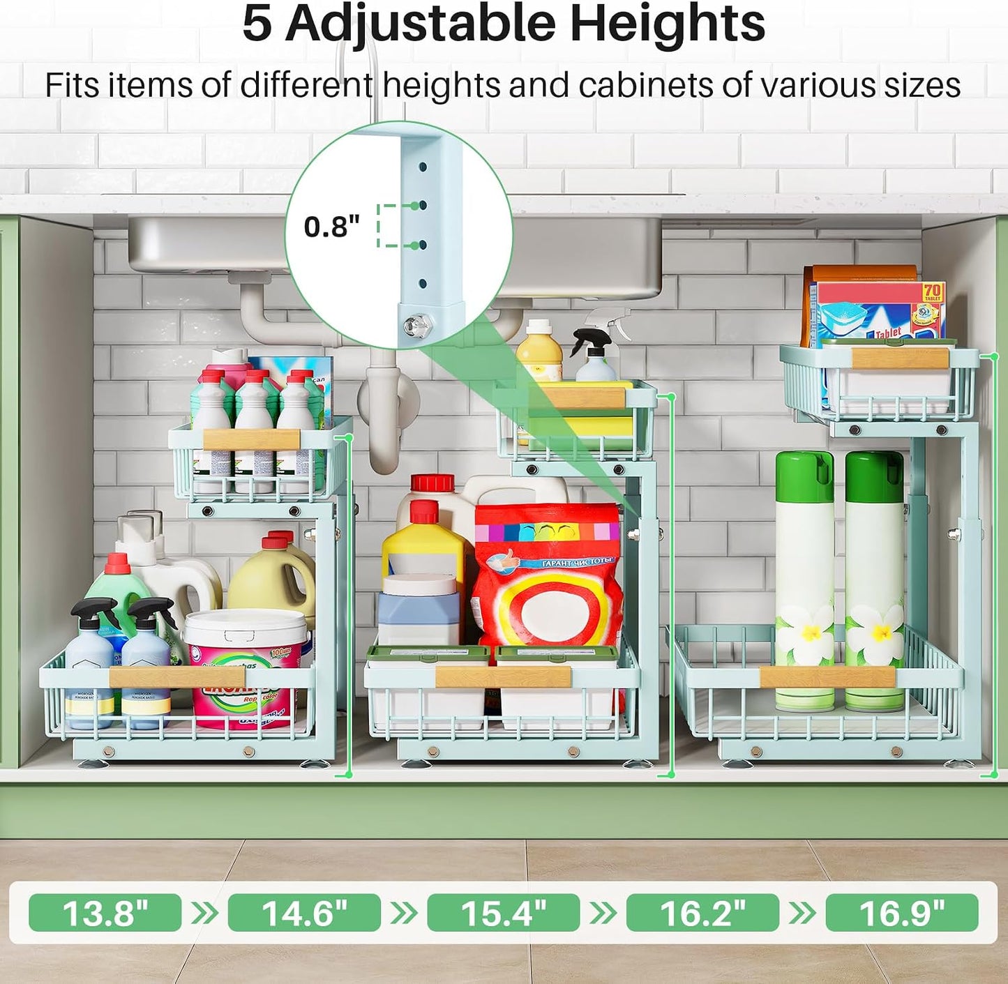 2-Tier Slide Out Under Sink Organizer & Cabinet Storage